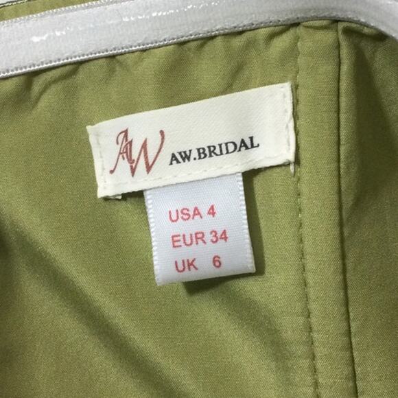AW BRIDAL SZ 4 S fennel seed green Syeda bridesmaid formal party maxi dress B92 - Picture 9 of 10